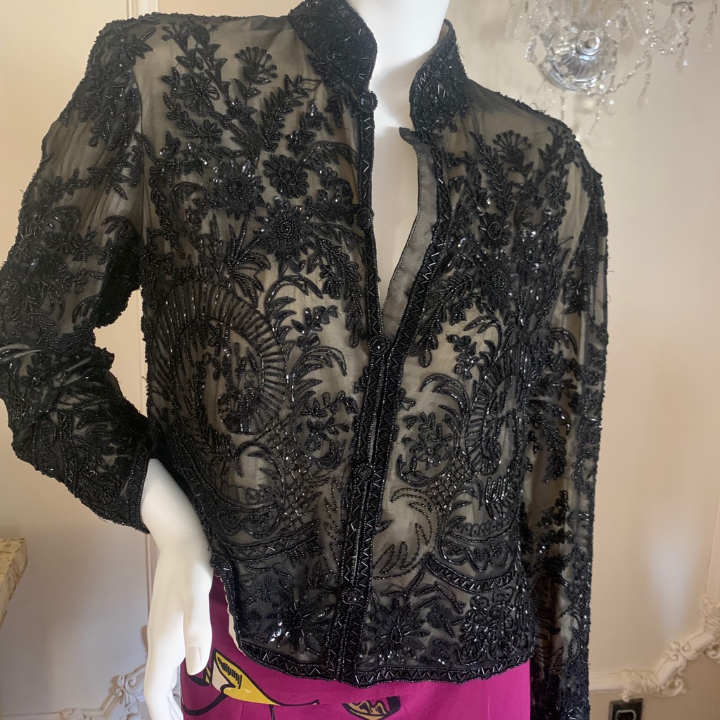 Saks 5th Avenue Petites Sheer Black Jacket Size Pl